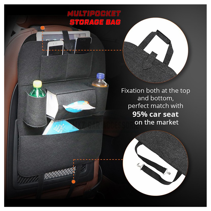 Buy Universal Car Back Seat Organizer With Hanging Bottle Holder And